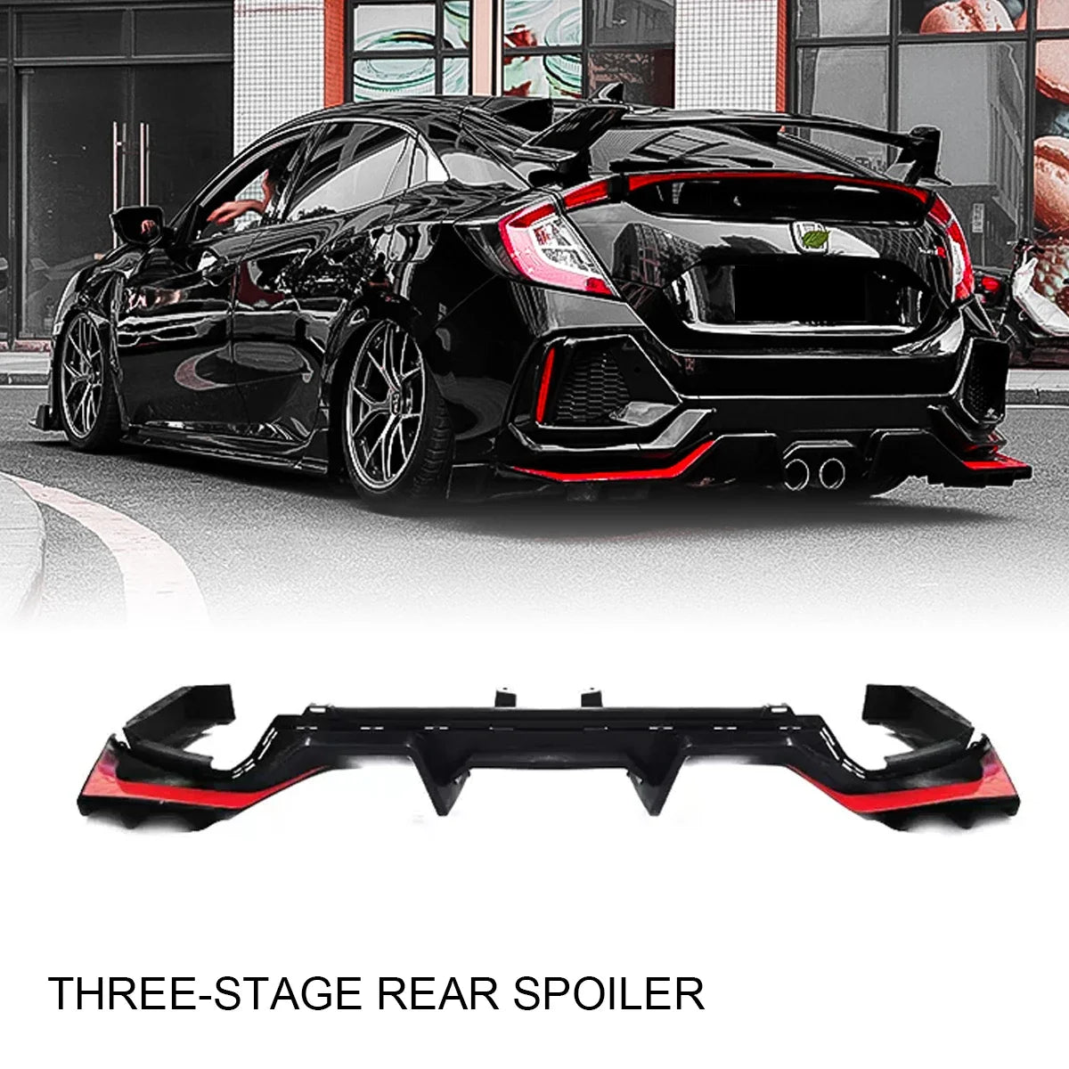 Car Retrofit Bodykit For Honda Hatchback Civic 2021Bumper Lip Rear Diffuser Spoiler Suitable Bumper Lip Rear Part Body Kit