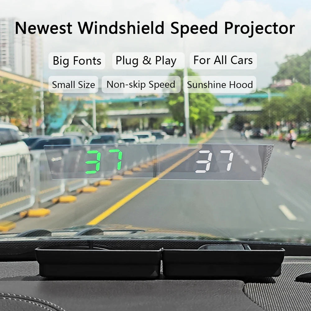 Speedometer HUD GPS Digital Speed Meter with KM/H Speed Speedo Head Up Display for Cars Trucks Trailers