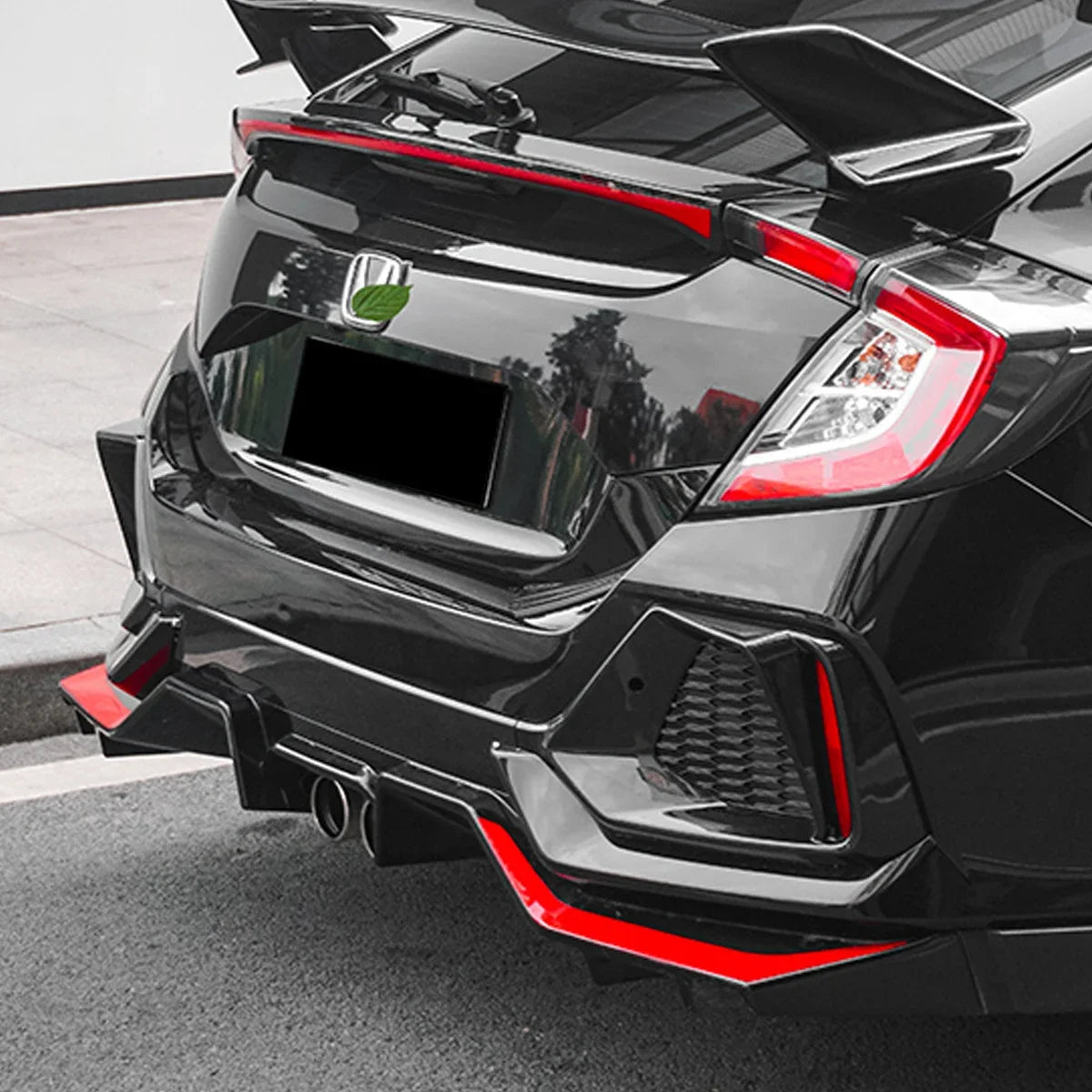 Car Retrofit Bodykit For Honda Hatchback Civic 2021Bumper Lip Rear Diffuser Spoiler Suitable Bumper Lip Rear Part Body Kit